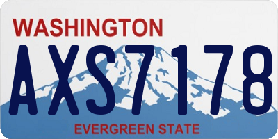 WA license plate AXS7178
