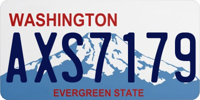 WA license plate AXS7179