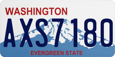 WA license plate AXS7180