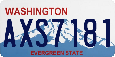 WA license plate AXS7181