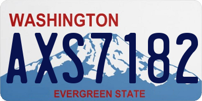 WA license plate AXS7182
