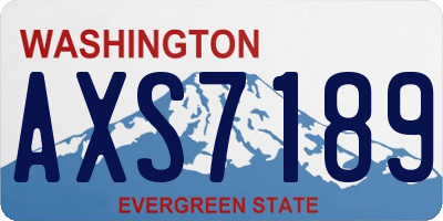 WA license plate AXS7189
