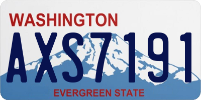 WA license plate AXS7191