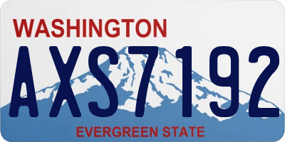 WA license plate AXS7192