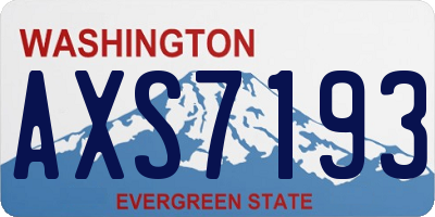 WA license plate AXS7193