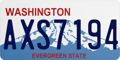 WA license plate AXS7194