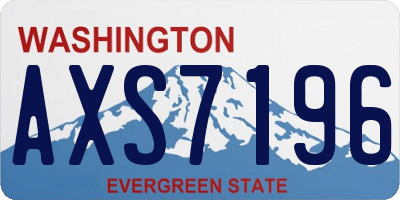 WA license plate AXS7196