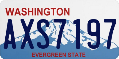 WA license plate AXS7197