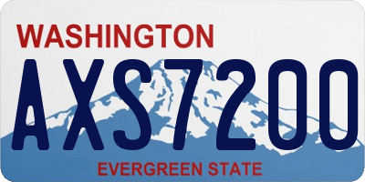 WA license plate AXS7200