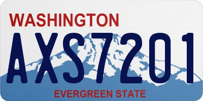 WA license plate AXS7201
