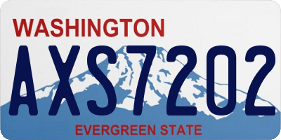 WA license plate AXS7202