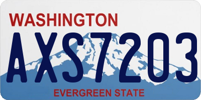 WA license plate AXS7203