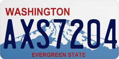 WA license plate AXS7204