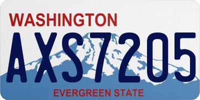 WA license plate AXS7205