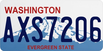 WA license plate AXS7206