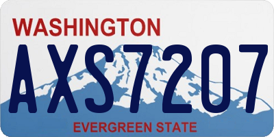 WA license plate AXS7207