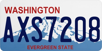 WA license plate AXS7208