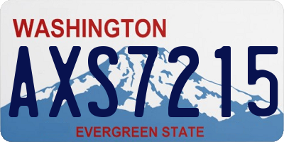 WA license plate AXS7215
