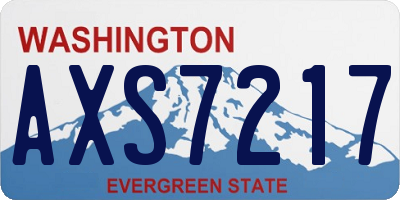 WA license plate AXS7217
