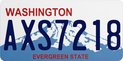 WA license plate AXS7218