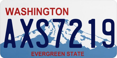 WA license plate AXS7219