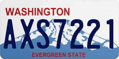 WA license plate AXS7221