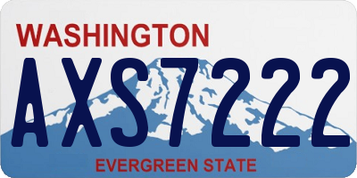 WA license plate AXS7222