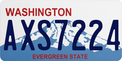 WA license plate AXS7224