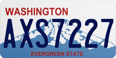 WA license plate AXS7227