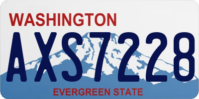 WA license plate AXS7228
