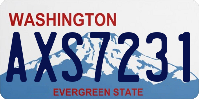 WA license plate AXS7231