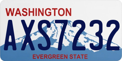 WA license plate AXS7232