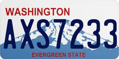 WA license plate AXS7233
