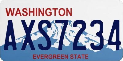WA license plate AXS7234