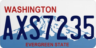 WA license plate AXS7235