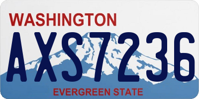 WA license plate AXS7236