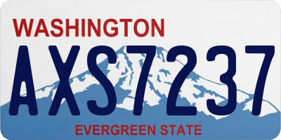 WA license plate AXS7237