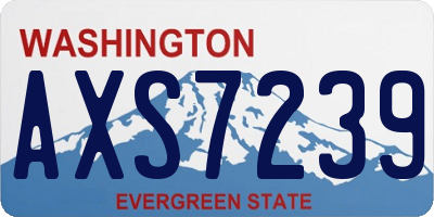 WA license plate AXS7239