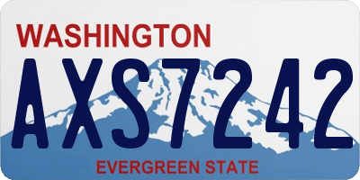WA license plate AXS7242