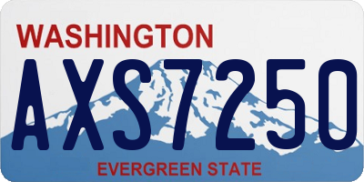 WA license plate AXS7250