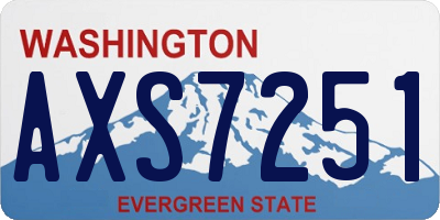 WA license plate AXS7251