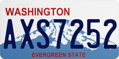 WA license plate AXS7252