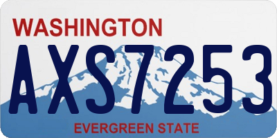 WA license plate AXS7253