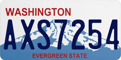 WA license plate AXS7254