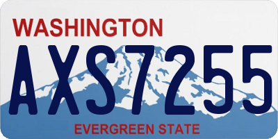 WA license plate AXS7255