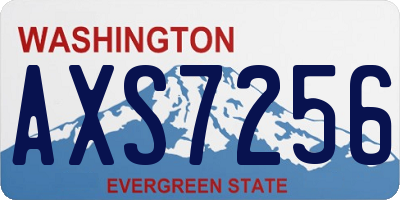 WA license plate AXS7256