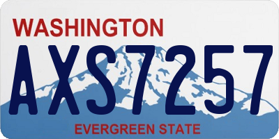 WA license plate AXS7257