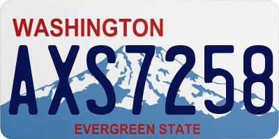WA license plate AXS7258