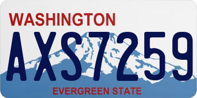 WA license plate AXS7259
