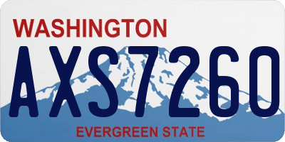 WA license plate AXS7260